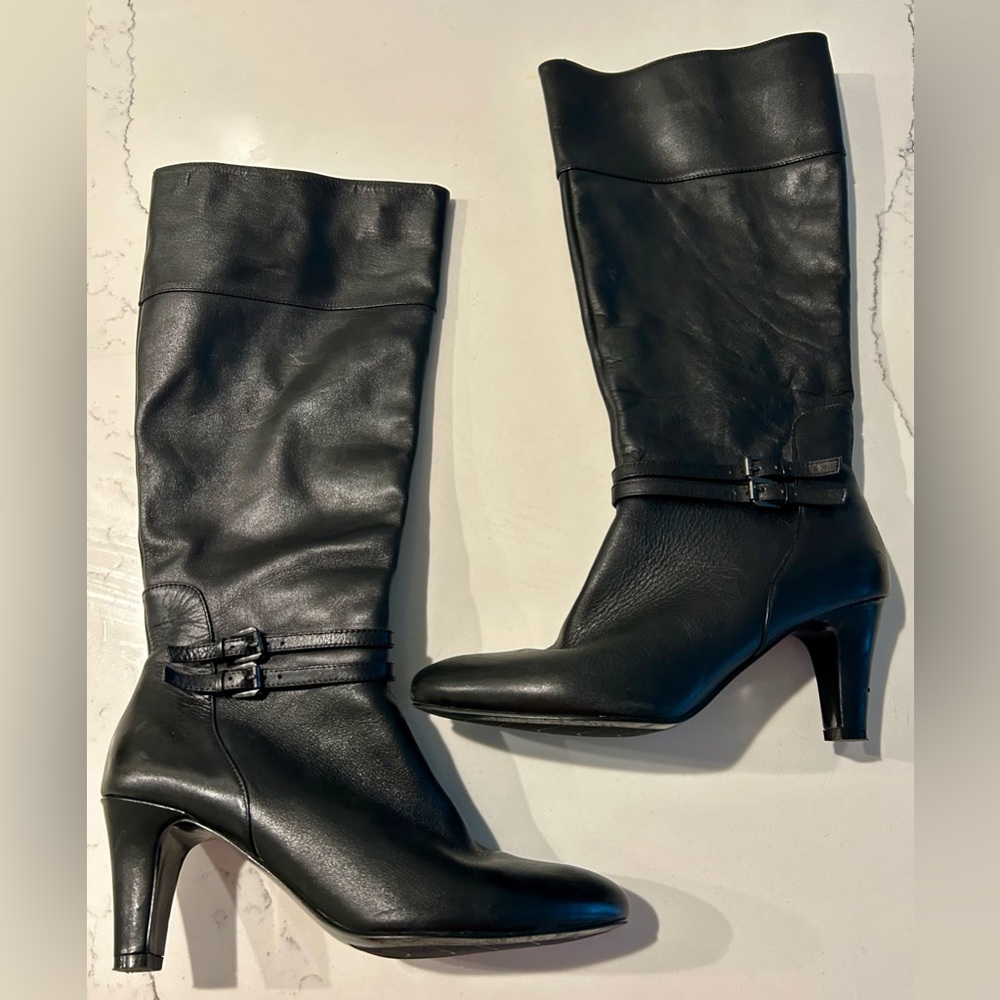 Bandolino Black Leather Boots Size 7.5